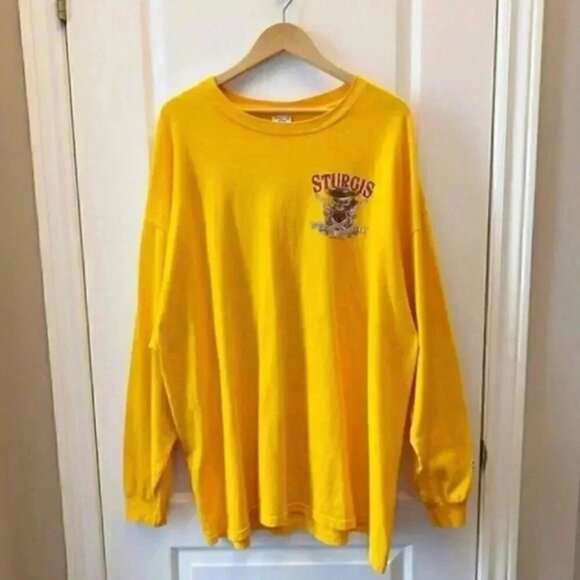 Sturgis 2011 South Dakota Motorcycle Rally Long Sleeve T-Shirt Yellow 3XL - Picture 3 of 16